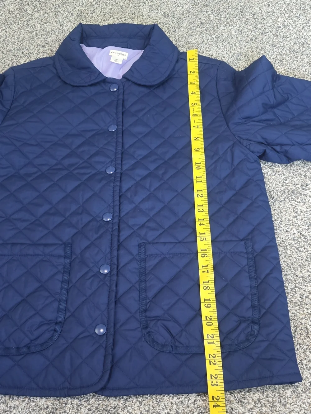 J. Crew Factory Girls Navy Blue Quilted Barn Jacket Coat Size XL